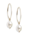 Saks Fifth Avenue Women's 14k Yellow Gold & 10mm White Oval Cultured Freshwater Pearl Drop Earrings