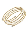 Alor Women's Classique 1.6mm White Round Freshwater Pearl, 18k Yellow Gold & Stainless Steel Bracelet