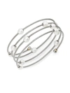 Alor Women's Classique 1.6mm White Round Freshwater Pearl, 18k White Gold & Stainless Steel Bracelet