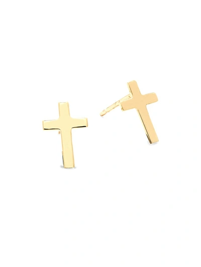 Saks Fifth Avenue Women's 14k Yellow Gold Cross Earrings