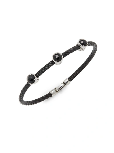 Alor Women's Stainless Steel Triple Onyx Bracelet In Black