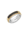 Effy Men's Sterling Silver & Black Sapphire Pavé Ring In Black
