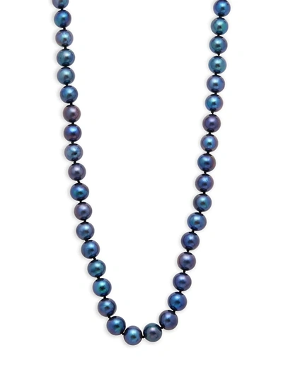 Masako Women's  14k Yellow Gold & 8-8.5mm Blue Cultured Freshwater Pearl Strand Necklace