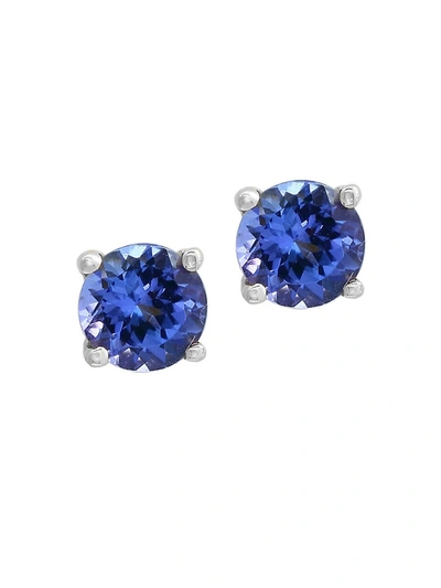 Effy Women's 14k White Gold & Tanzanite Stud Earrings