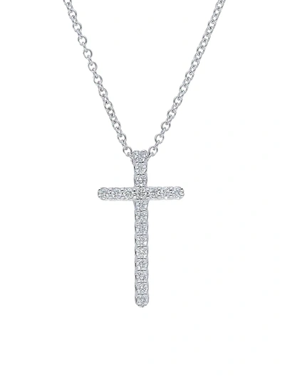 Nephora Women's Pavé Diamond White Gold Cross Necklace