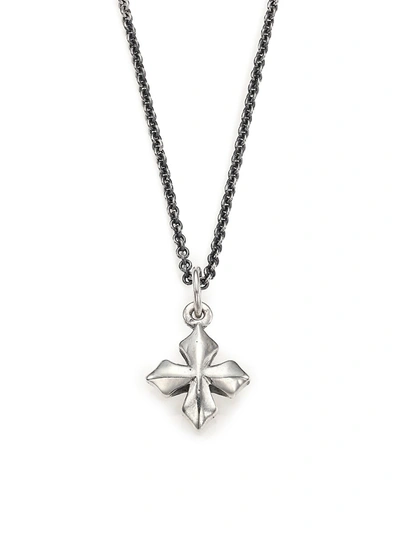 King Baby Studio Men's Micro Cross Pendant Necklace In Silver