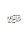 STERLING FOREVER WOMEN'S ROMAN NUMERAL STERLING SILVER OPEN BAND RING,0400098384263