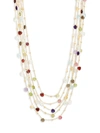 Saks Fifth Avenue Women's 18k Goldplated Sterling Silver & Multi-stone Five-strand Necklace