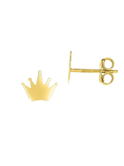 Saks Fifth Avenue Women's 14k Yellow Gold Crown Stud Earrings