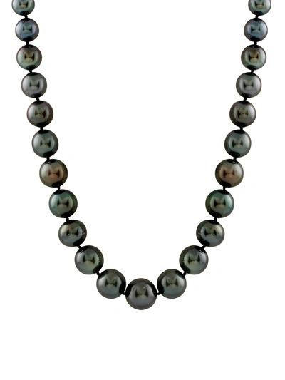 Masako Women's Round 14mm Tahitian Pearl Necklace In White Gold