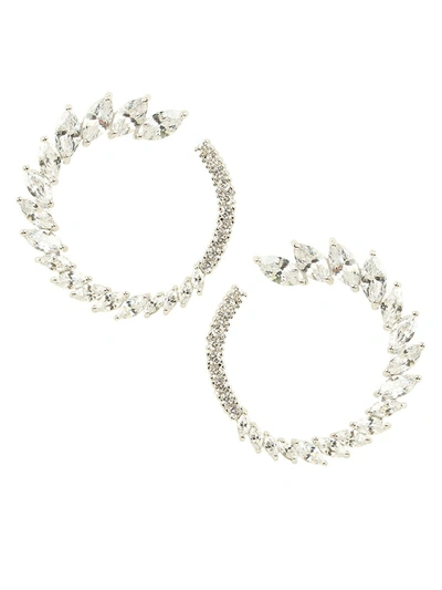 Eye Candy La Women's Luxe Crystal Hoop Earrings In Neutral