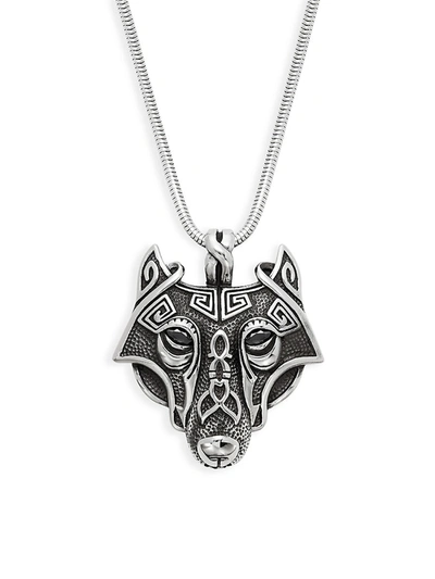 Jean Claude Men's Viking Wolf Pendant Necklace In Neutral