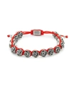 King Baby Studio Men's Macrame Rose Bracelet In Red