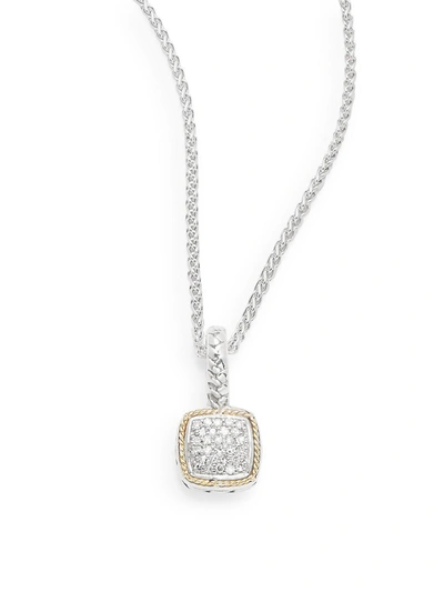 Effy Women's Two Tone 18k Yellow Gold, Sterling Silver & 0.11 Tcw Diamond Necklace