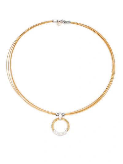 Alor Women's 18k White Gold & Sterling Silver Diamond Circle Pendant Necklace