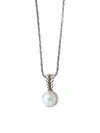 Effy Women's 18k Yellow Gold And Sterling Silver Pearl Pendant Necklace In Silver