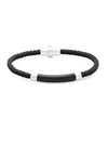 Effy Men's Black Agate, Sterling Silver And Leather Braided Bracelet In Black