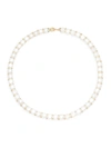 BELPEARL WOMEN'S 14K YELLOW GOLD & 8-9MM WHITE BUTTON CULTURED FRESHWATER PEARL NECKLACE,0400098223299