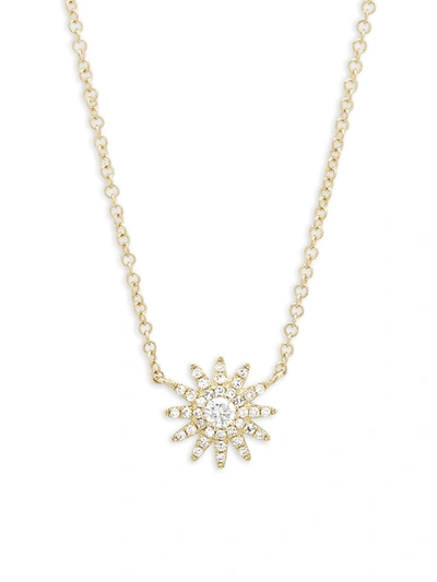 Saks Fifth Avenue Women's 14k Yellow Gold & 0.15 Tcw Diamond Starburst Pendant Necklace