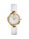 Versace Women's 14k Gold, Stainless Steel & Leather-strap Watch