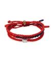 Jean Claude Men's Set Of 3 Tibetan Buddha Bracelets In Red Multi