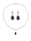 Eye Candy La Women's Evelyn Luxe Crystal Teardrop Necklace & Drop Earrings Set In Brass