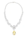 Cz By Kenneth Jay Lane Women's Silvertone & Cubic Zirconia Multi-station Pear-drop Necklace In Brass