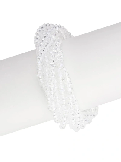 Saachi White Simply Elegant Crystal Bracelet In Neutral