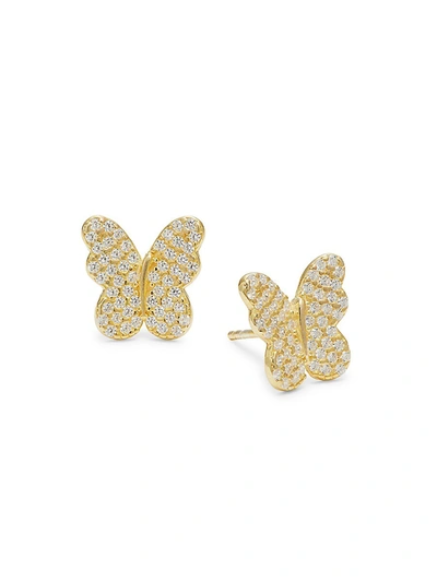 Gabi Rielle Women's 14k Gold Vermeil & Cubic Zirconia Butterfly Stud Earrings