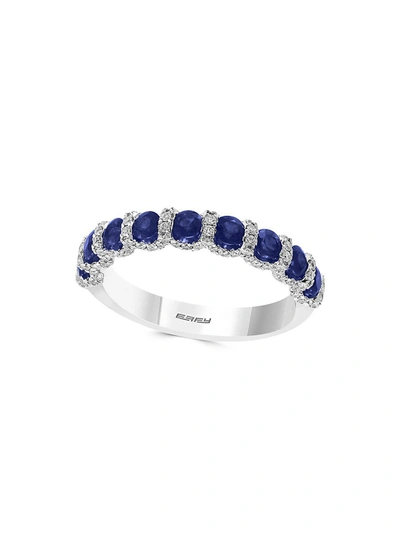 Effy Women's 14k White Gold, Sapphire & Diamond Band Ring