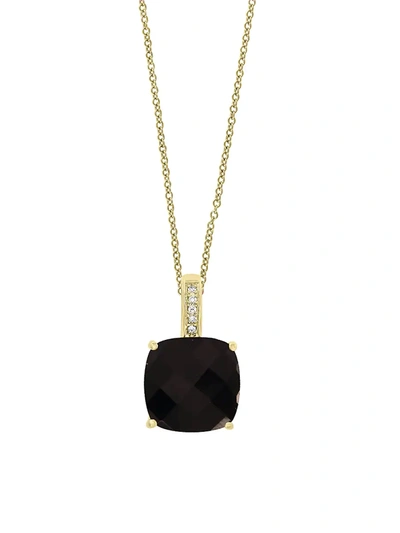 Effy Women's July Onyx & Diamond 14k Yellow Gold Pendant Necklace