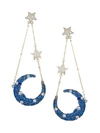 Eye Candy La Women's Luxe Crystal Star & Moon Drop Earrings In Neutral