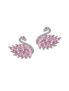 EYE CANDY LA WOMEN'S LUXE SWAN CRYSTAL STUD EARRINGS,0400010628790