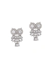 Eye Candy La Women's Luxe Owl Crystal Drop Earrings In Neutral
