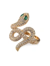 Eye Candy La Women's Luxe 14k Goldplated & Cubic Zirconia Snake Ring In Neutral