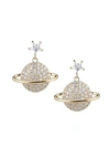 Eye Candy La Women's Luxe Crystal Cubic Zirconia Planet Saturn Drop Earrings In Neutral