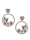 Eye Candy La Women's Luxe Crystal Butterfly Hoop Earrings In Neutral