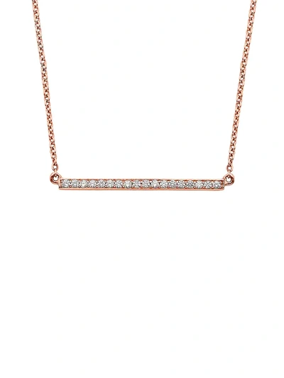Nephora Women's Diamond 14k Rose Gold Bar Pendant Necklace