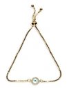 Eye Candy La Women's Luxe 18k Goldplated Crystal Evil Eye Charm Bracelet In Neutral