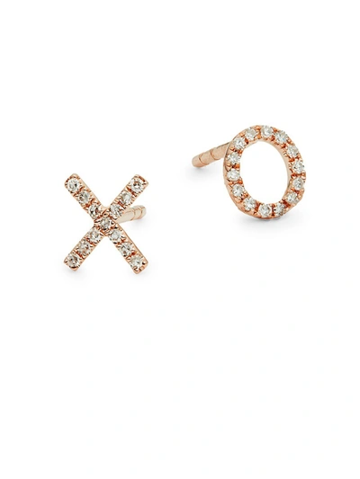 Saks Fifth Avenue Women's 14k Gold & 0.09 Tcw Diamond Mismatched Earrings