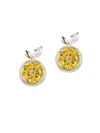 Eye Candy La Lemon Squeeze Cz Crystal Stud Earring In Lemon
