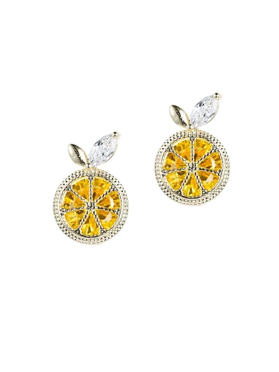 Eye Candy La Women's Luxe Goldtone & Crystal Lemon Zest Stud Earrings