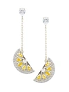 EYE CANDY LA WOMEN'S CRYSTAL LEMON DROP LINEAR EARRINGS,0400010845832