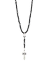 King Baby Studio Men's Sterling Silver & Black Onyx Rosary Bead Necklace