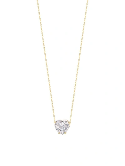 Gabi Rielle Women's Celebrate Love Cubic Zirconia & Crystal Heart Necklace In Silver