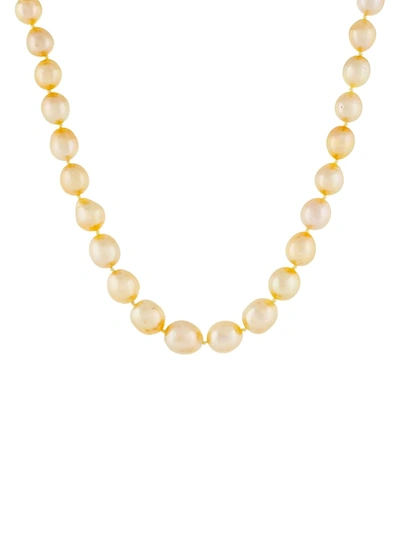 Masako Women's 14k Yellow Gold & 9-11mm Golden Off-round Cultured South Sea Pearl Strand Necklace