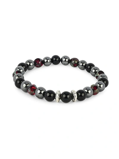 Jean Claude Men's Dell Arte Stretchable Beaded Bracelet In Black