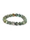 Jean Claude Men's Dell Arte Sterling Silver & Turquoise Beaded Bracelet In Green
