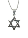 JEAN CLAUDE MEN'S DELL ARTE STAINLESS STEEL STAR OF DAVID PENDANT NECKLACE,0400010680777