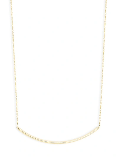 Saks Fifth Avenue Women's 14k Yellow Gold Curved Bar Pendant Necklace